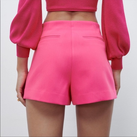 ZARA 💕 Hot Pink Barbie Barbicore Skort Skirt New - Picture 4 of 10